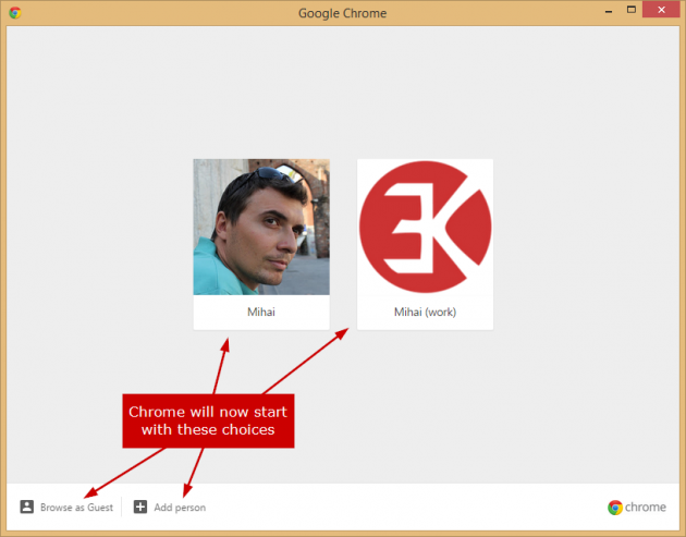 3 large How to start Chrome with different User Profiles as Guest or Incognito