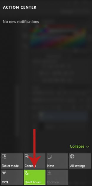 Turning On (or Off) Quiet Hours in Windows 10 Screenshot 3