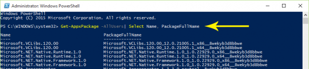 Register the Store App Again in PowerShell Screenshot 1