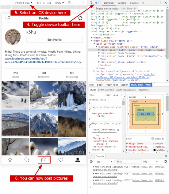 1 large How to post photos to Instagram from desktop using only Chrome on Windows Mac Linux